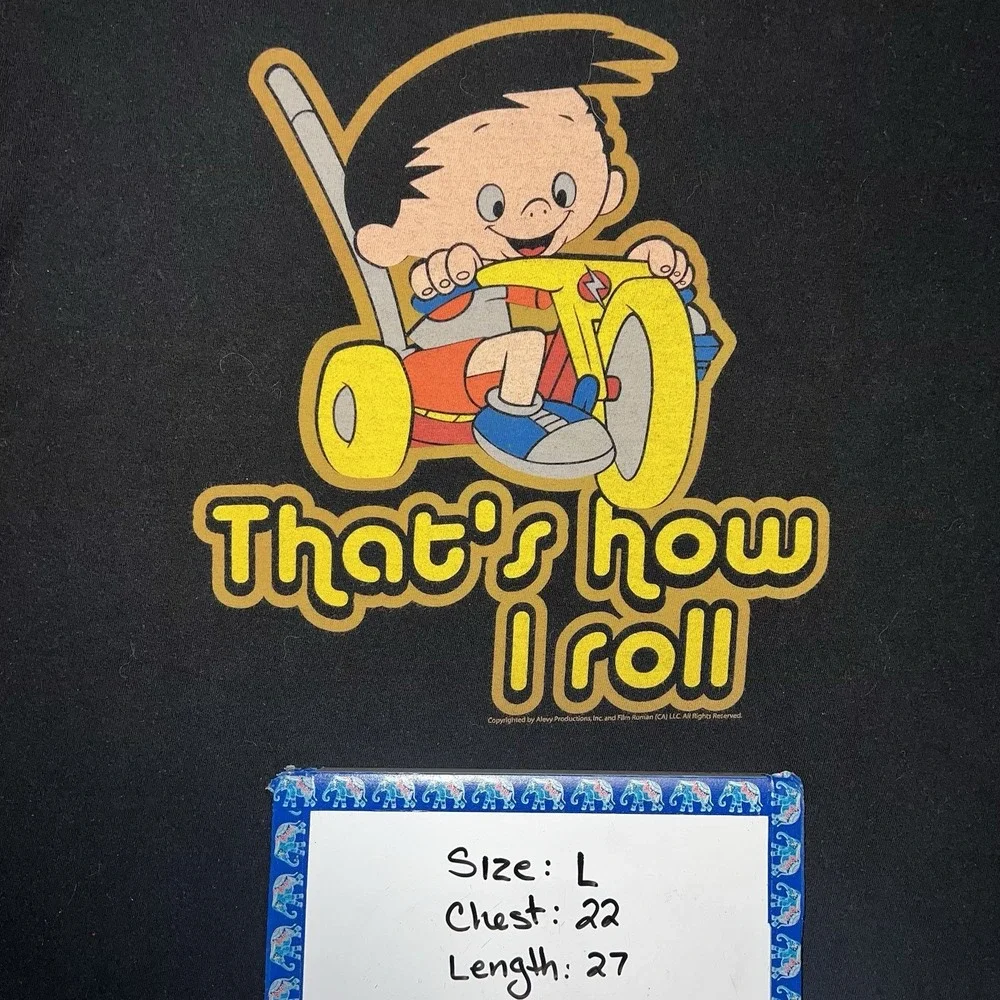 VTG Bobby's World T Shirt Men's Sz L Black That's How I Roll Ripple Junction Tee